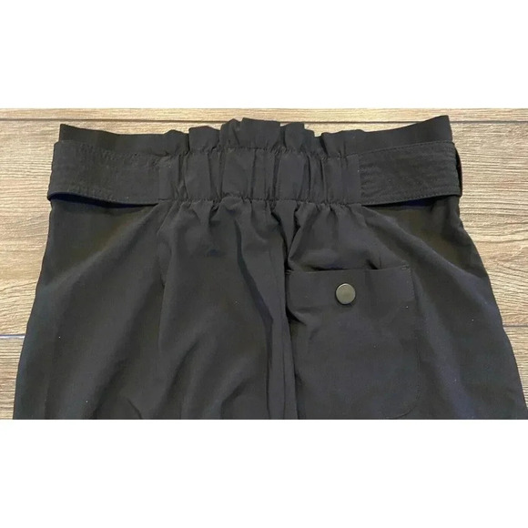 Athleta Skyline Pants Paperbag Waist Tie Pleats Black Size 0 - Picture 5 of 6
